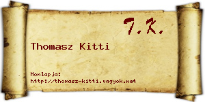 Thomasz Kitti névjegykártya